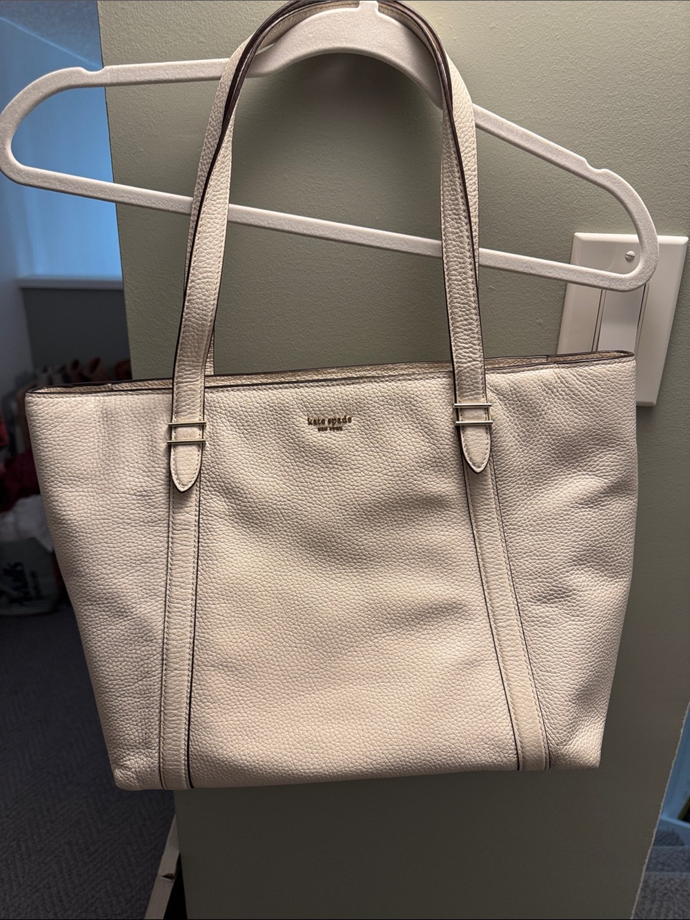 kate spade Cream Pebbled Leather Tote